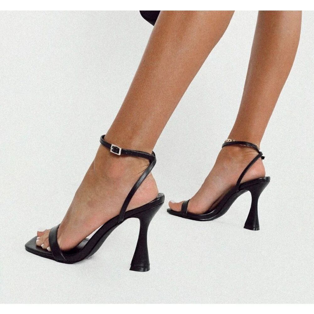 Princess Polly Infinity Heels Black Open Toe Size 10 - Picture 7 of 7